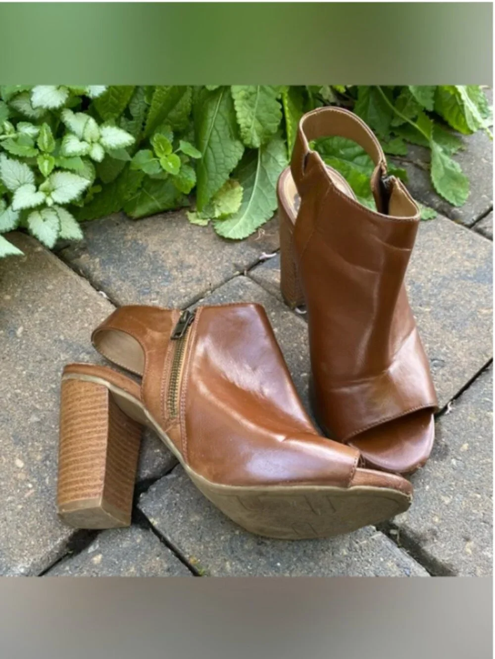 Fergalicious BRN Peep Toe Amkle Booties, 7.5 Summer Sale